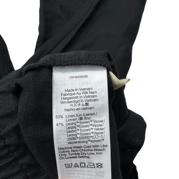 Madewell Linen Blend Pull On High Rise Straight Pants Black Size S - Picture 5 of 11